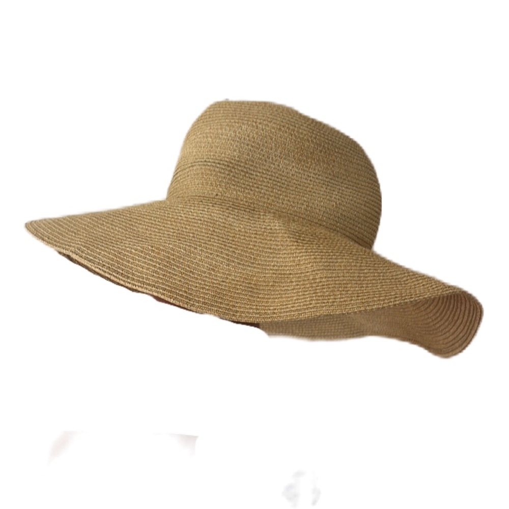 Talbots Women’s Tan‎ Wide-Brimmed Woven Sun Hat Vacation Resortwear Cottagecore